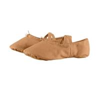 Zapatillas de ballet para niña, cómodas, suaves, duraderas, ligeras, zapatillas de ballet, para deslizarse, suela de piel dividida para niños, Color caqui1., 25 EU