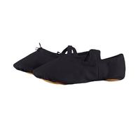 Zapatillas de ballet para niña, cómodas, suaves, duraderas, ligeras, zapatillas de ballet, para deslizarse, suela de piel dividida para niños, negro1, 25 EU