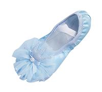 Zapatillas de Ballet para niñas Rendimiento cálido Danza Yoga Bailarinas Interiores (Blue, 30 Little Child)