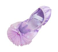 Zapatillas de ballet para niños y niñas, zapatos de danza con lazo, zapatillas de gimnasia, zapatillas de gimnasia con anclas, zapatillas de ballet con purpurina, antideslizantes, zapatillas de ballet