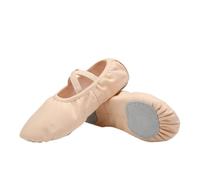 Zapatillas de Ballet Soft, Ballet Slippers Canvas Split-Sole Soft Leather All Ages Yoga Multicolor Multiple Sizes(Beige,32 EU)
