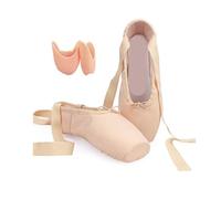 Zapatillas de Ballet Zapatos de Punta de Ballet for niñas y Mujeres, Zapatillas de Ballet Profesionales de satén con Cinta for Mujer, Zapatillas de Ballet(Shoes with Toe Pad-03,Size 43)