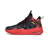 Zapatillas de Baloncesto con Grafiti for Hombre, con excelente tracción y amortiguación cómoda, Que mejoran el Rendimiento en la cancha.(Red,42 EU)