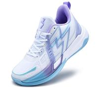 Zapatillas de Baloncesto for Hombre Ligeras y duraderas for Partidos de Entrenamiento Deportivo al Aire Libre(White+Purple-6,39 EU)