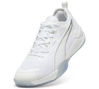 PUMA Eliminate Nitro 4, Zapato de Tribunal Interior Unisex Adulto, Blanco Plata, 45 EU