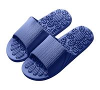Zapatillas de baño para mujer, pantuflas de masaje de pies, pantuflas de interior para el hogar, baño, baño, fondo suave, sandalias para el hogar, azul oscuro, 36 EU