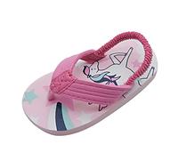 Zapatillas de bebé para aprender a andar, sandalias y chanclas para niños y niñas, con goma elástica ajustable para zapatos de playa y niñas, zapatos para aprender a andar, Rosa intenso., 27 EU