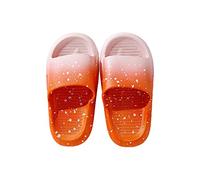 Zapatillas de bebé para niña pequeña, Zapatillas con Punta Abierta para la Cabeza, Zapatos de casa para niña, Sandalias de Suela Blanda para bebé, Zapatos de Princesa (Orange, 27 Little Child)