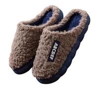 Zapatillas de cama para hombre, primavera, otoño e invierno, cálidas, no ABCD, inglesas, Baotou, de algodón, para hombre y mujer, café, 39 1/3 EU