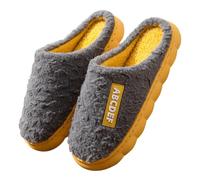 Zapatillas de cama para hombre, primavera, otoño e invierno, cálidas, no ABCD, inglesas, Baotou, de algodón, para hombre y mujer, gris, 40 2/3 EU