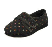 Zapatillas De Casa Anchas Para Damas Padders Lotty Con Cierre De Gancho Y Bucle