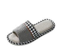 Zapatillas de casa Antideslizantes para Interior de Hombre, Zapatillas de Lino para Las Cuatro Estaciones, Modelos de Pareja, cómodas y Transpirables para el hogar_3