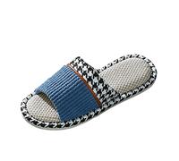 Zapatillas de casa Antideslizantes para Interior de Hombre, Zapatillas de Lino para Las Cuatro Estaciones, Modelos de Pareja, cómodas y Transpirables para el hogar_3