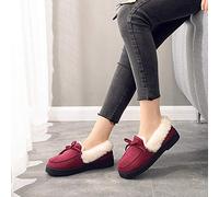 Zapatillas de casa Comfort Slippers para hombres,Zapatillas de plataforma antideslizantes, zapatos cálidos de algodón con tacón de bolsa-red_38-39,Caliente Peluche Cómodo Zapatos Memory Foam