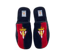 Zapatillas de casa de equipos de fútbol con licencia oficial Real Sporting de Gijón - Color - Rojo, Talla - 45