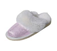 Mujer Piel de Cordero Zapatillas Malibu Brillo Zapatillas de Casa Merino Oveja