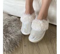 Mujer Piel de Cordero Zapatillas Malibu Brillo Zapatillas de Casa Merino Oveja