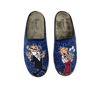 Zapatillas de casa divertidas pantuflas para hombre fabricadas en España Rodevil 539 Mortadelo Y Filemón - Color - Marino, Talla - 46