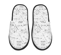 Zapatillas De Casa Ecuación De Impresión Matemáticas Pantuflas Casa Invierno Mulliditas Algodón Zapatilla, Para Hotel, Viaje, Spa, M