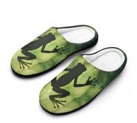 Zapatillas de casa Frogs Shadow On The Leaf para mujer, cálidas zapatillas de forro polar para el hogar, para invierno, para interior y exterior.39-40
