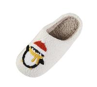 Zapatillas De Casa Hombre Mujer Invierno Pantuflas, Pareja Otoño Invierno Navidad Pingüino Cálido Algodón Zapatillas Amantes Hombres Y Mujeres Suela Gruesa Suela Antideslizante Lindo