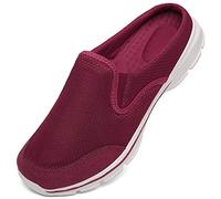 Zapatillas de Casa Mujer Hombre Zuecos de Algodón Comodas Transpirable Casual Pantuflas Exterior y Interior, Rojo, 42 EU