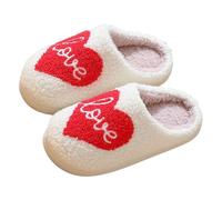 Zapatillas De Casa Niña Invierno polar Cálidos Barefoot Pantuflas Niño Niña Caliente Terciopelo Algodón Cómodas Antideslizantes Interior Casual Divertidas Animales Zapatos (Red, 5-7 Years)