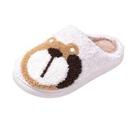 Zapatillas De Casa Niño Talla 32 - Pantuflas De Interior con Diseño De Osito para Niños Calzado Cálido De Invierno para Niños Y Niñas Apto para Bebés Y Adolescentes (White 9-10 Years)