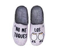 Zapatillas de casa No me toques los Huevos Gris Talla 45