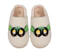 Zapatillas de casa para terror de Halloween, zapatillas felices, acogedoras zapatillas espeluznantes para interior y exterior, color naranja esponjoso suave felpa retro suave pantuflas pantuflas