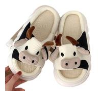 Zapatillas de Casa Zapatillas de lino con plataforma gruesa for mujer, pantuflas antideslizantes for interior, sandalias de playa de verano, zapatos planos suaves de EVA, chanclas bonitas Cómodo y Tra