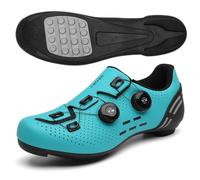 Zapatillas De Ciclismo para Hombre Y Mujer, Calzado Transpirable Y Antideslizante Deportivo para Ciclismo De Carretera Y Montaña Al Aire Libre Y Clases De Spin En Interiores-Teal||Numeric_45