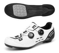 Zapatillas De Ciclismo para Hombre Y Mujer, Calzado Transpirable Y Antideslizante Deportivo para Ciclismo De Carretera Y Montaña Al Aire Libre Y Clases De Spin En Interiores-White||Numeric_37