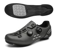 Zapatillas De Ciclismo para Hombre Y Mujer, Calzado Transpirable Y Antideslizante Deportivo para Ciclismo De Carretera Y Montaña Al Aire Libre Y Clases De Spin En Interiores-Gray||Numeric_37
