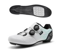 Zapatillas De Ciclismo para Hombre Y Mujer Transpirables con Cordones Zapatillas De Spin Cómodas Y Antideslizantes De Pedal Plano Zapatillas Deportivas para Outdoor E Interior-White||Numeric_41