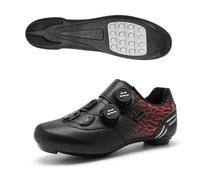 Zapatillas De Ciclismo para Hombre Y Mujer Transpirables con Cordones Zapatillas De Spin Cómodas Y Antideslizantes De Pedal Plano Zapatillas Deportivas para Outdoor E Interior-Black||Numeric_45