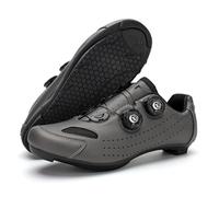Zapatillas De Ciclismo para Hombre Y Mujer Zapatillas De Spin Antideslizantes Y Transpirables para Outdoor E Interior con Cordones De Giro Zapatillas Cómodas con Suela De Goma-Gray||Numeric_36