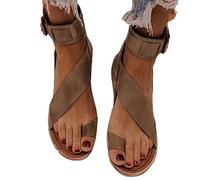 Zapatillas de corrección de pies, Chanclas de férulas de juanete de Cuero de PU, Sandalia de Playa Plana de corrección de Hallux Valgus del Dedo Gordo del pie