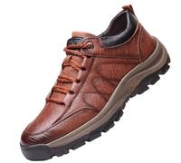 Zapatillas De Correr con Anchura Extra Y Estilo Casual Elegante Oxfords De Piel Hechos A Mano con Cordones, Antideslizantes, para Negocios Y Conducir(Coffee, 46)