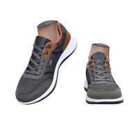 Zapatillas de correr de malla para hombre, informales, transpirables, con cordones, para caminar al aire libre, ligeras, cómodas, con cuña baja, para gimnasio, entrenamiento, para primavera y verano