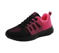Zapatillas de correr ligeras para mujer, zapatillas de verano, zapatillas ortopédicas, ligeras, transpirables, antideslizantes, cómodas, informales, para el día a día y el tiempo libre, Rosa intenso