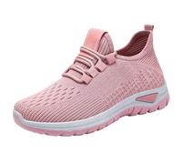 Zapatillas de correr negras para mujer, transpirables, ligeras, antideslizantes, con cordones, para caminar, al aire libre, para fitness, correr, Rosa., 37 EU