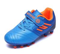 Zapatillas De Correr Niña 33 Zapatillas de Fútbol Spike Botas de Fútbo Libre Atletismo Zapatos de Entrenamiento Profesionales Césped Artificial Zapatos de fútbol Training Unisex Azul
