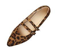 Zapatillas de Correr Nuevos Zapatos Casuales de Mujer con Temperamento Cien Zapatos Mujer Una Palabra con el diseño Puntiagudos (Brown, 41)