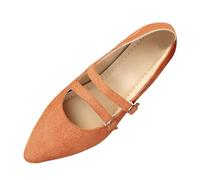 Zapatillas de Correr Nuevos Zapatos Casuales de Mujer con Temperamento Cien Zapatos Mujer Una Palabra con el diseño Puntiagudos (Orange, 41)