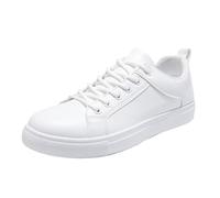 Zapatillas de correr para hombre, color blanco, zapatillas deportivas ligeras para hombre, zapatos informales, zapatos de senderismo, planas, bajas, informales, para monopatín, para el día a día