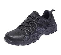 Zapatillas de correr para hombre con patrones de moda, resistentes botas de senderismo al aire libre con suela gruesa, cómodas zapatillas de viaje con cordones para un uso diario versátil, Negro , 44