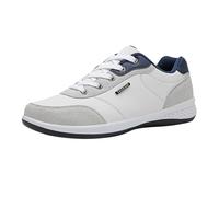 Zapatillas de correr para hombre, impermeables, transpirables, de piel, con amortiguación, ligeras, de verano, para correr, correr, correr, correr, caminar, correr, Blanco, 40 EU