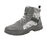 Zapatillas de correr para hombre, primavera, verano y otoño, talla grande, ropa de trabajo, transpirables, versátiles, camuflaje, no modernas, informales, tiempo loco, gris, 42.5 EU