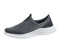 Zapatillas de correr para hombre sin cordones: zapatillas de malla para correr, zapatillas de deporte, transpirables, ligeras, resistentes a la abrasión, zapatos para exteriores, amortiguación